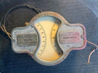 1890s Weston Electrical Instrument Co Voltmeter And Ampress Gauge Red Paint Barn