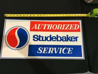 Vintage Studebaker Authorized Service Metal Sign.  24 X 12