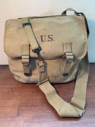1942 Jeff Qmd Us Ww2 M1936 M36 Musette Bag Back Pack Wwii Haversack
