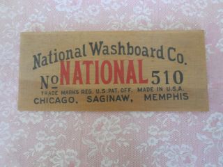 Vtg National Washboard No.  510 Advertising Wood Panel Atlantic
