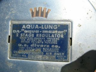 Vintage Antique SCUBA Diving Regulator Aqua - Lung DA Aqua - Master 2 Stage 2