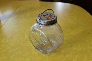 Vintage - Jumbo Peanut Butter Glass Jar - Orginal Lid -