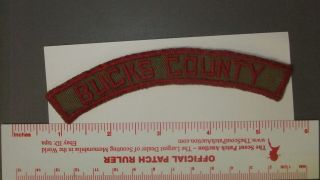 Boy Scout Bucks County Council Trs Pa Half Strip 4605ii