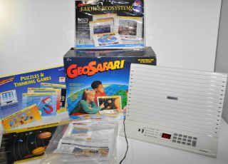Geosafari Ei - 8800 Computer Vintage Learning Game With 60 Cards Adapter Box