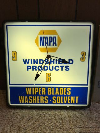 Vintage Napa Automotive Lighted Advertising Clock