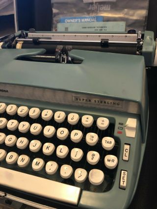 Vintage Smith Corona Sterling Typewriter w/ Hard Case,  Case Key,  and Docum 2