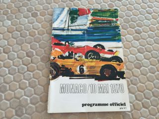 Formula One (f1) Grand Prix Official Race Program Monaco France 1970