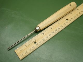 Old Wood Carving Tools 1/16 " No 49 V Tool Straight Wood Carving Gouge