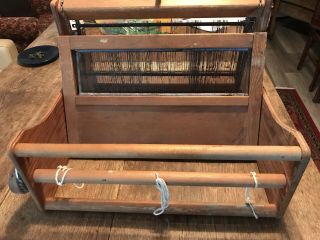 Vintage Lily Mills Table Top Wooden Weaving Loom 18”x 17.  5” Textiles Rug Crafts