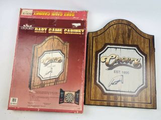 1989 Vintage Cheers Tv Show Dart Board Box 6 Darts Wood Cabinet Oxford