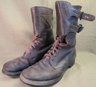 WWII U.  S.  Army Combat Boots,  2 - Buckle Combat Boots,  Size 9 ½,  Named, 2