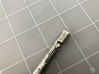 Judd ' s Vintage Waterman 452 1/2V Sterling Silver Fountain Pen w/14kt.  Gold Nib 2