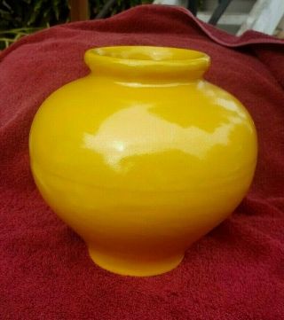 Vintage Catalina Island Pottery Vase 7 Inch Yellow