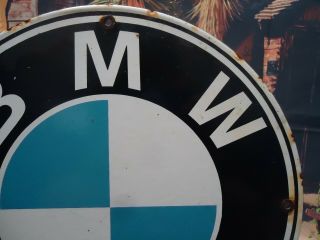 OLD VINTAGE BMW PORCELAIN ADVERTISING DEALER SIGN 2