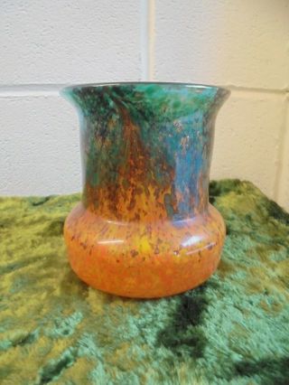 Vintage Monart Vasart Strathearn Scottish Art Glass Vase Pontil Mark