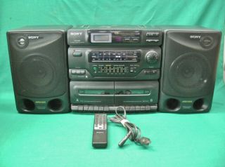 Vtg Sony Boombox Cd Radio Cassette Cfd 560 Mega Bass,  Remote; Nr.  Perfect