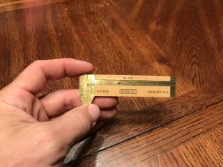 Vintage Stanley No 136 Boxwood And Brass Inside/outside Ruler Caliper