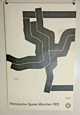 Vintage Vtg Eduardo Chillida Art Print Poster 1972 Olympic Games Munich