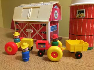 Vintage 1960 ' s FISHER - PRICE 35 Piece Farm Play Set w/Little People,  Animals 915 3