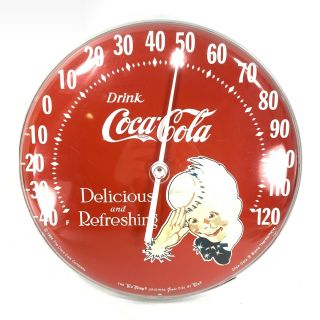 Vintage 1984 Coca Cola 12 " Thermometer Jumbo Dial By Tca Coke Tru Temp