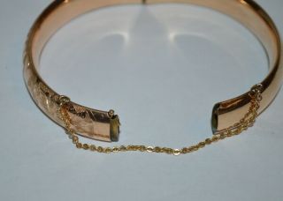 Vintage AAG Gold Filled Hinged Bangle Bracelet with a Floral Design 2