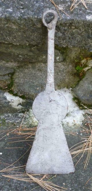Antique Early 19th Century Wrought Iron Spatula Turner Primitive Decorated