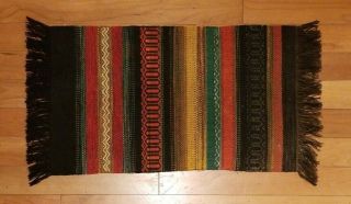 Vintage Native Geometric Tribal Wool Weaving 23 X 12