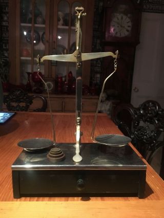 Antique Travelling Apothecary Chemist Scales & Weights /vintage