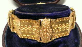 Antique Victorian Etruscan Unique Pattern Bracelet / Bangle 35.  6gram