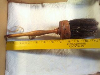 Vintage Round Wood Horse Hair Paint Brush Horsehair Bristle Antique 11 " Wooden