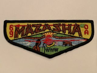 Order Of The Arrow Mazasha Lodge 69 F2 Rare Flap