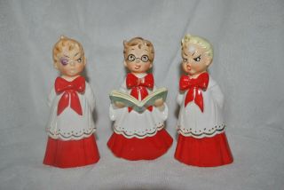 Josef Originals Naughty Choir Boys Set Of 3 Vintage Christmas Figurines Japan