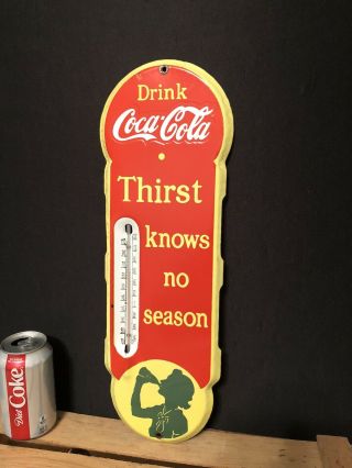 Rare Drink Coca Cola Porcelain Thermometer Sign Marked “st - 40”