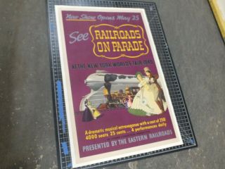1940 Ny Worlds Fair Railroads On Parade Poster On Linen Backing