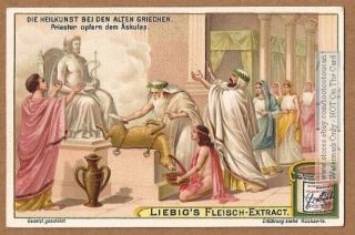 Animal Sacrifice By Ancient Greek Doctor Medicine Priest 1903 Trade Ad Card G