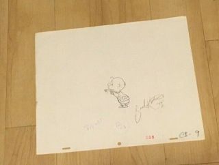 Peanuts Production Cel Pencil Drawing,  Charlie Brown,  Signed Brad Kesten " Cb "
