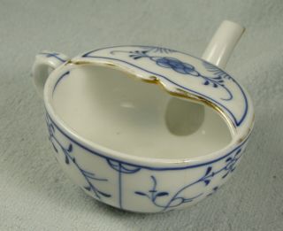 Antique German Blue Onion Porcelain Medicine Cup / Invalid or Infant Feeder 2
