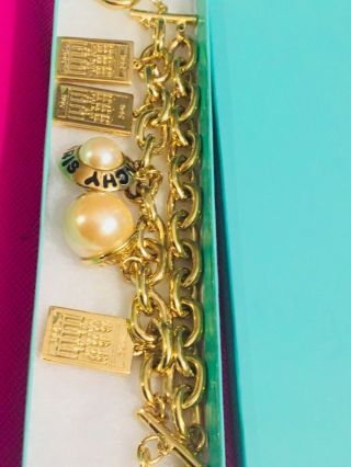 Givenchy Charm Bracelet Big Chunky Double Chain Toggle Closure 40th Anniversary