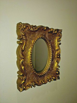 Ornate Oval Framed Mirror,  9 " X 7 1/2 "