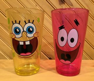 Sponge Bob Square Pants & Patrick Set Of 2 16 Oz Glasses Beer