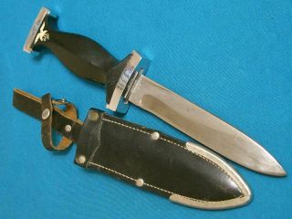 Vintage Ern Solingen Germany Black Dagger Hunting Survival Bowie Knife Knives Vg