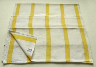 3 Vintage Cannon Yellow & White Stripe Kitchen Dish Towels 26 3/4 " X 15 1/2 "