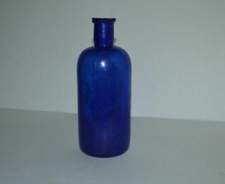 Antique Cobalt Blue Apothecary Bottle - Tcw Co.  Wheaton Glass