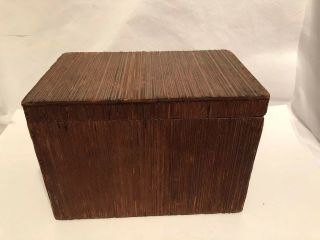 Antique Primitive Lift Top Wooden Box Made From Haig & Haig Box 12.  5 X 8 X7 3/4”