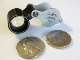 1930s Emil Busch Germany 10x Magnifier Glass Loupe Lupe Lupen W/ Carl Zeiss Lens