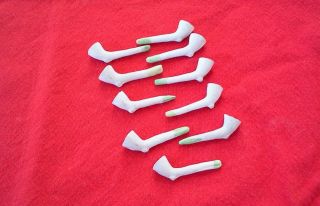 Toy Miniature White Clay Pipes - Set Of 10,  Early 1900 