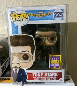 Marvel Funko Pop 225 Tony Stark Spiderman Homecoming Vinyl Figure 2017 Sdcc W/p
