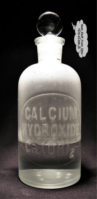 Laboratory Bottle,  Calcium Hydroxide,  250ml Size Bottle,  Raised Lettering