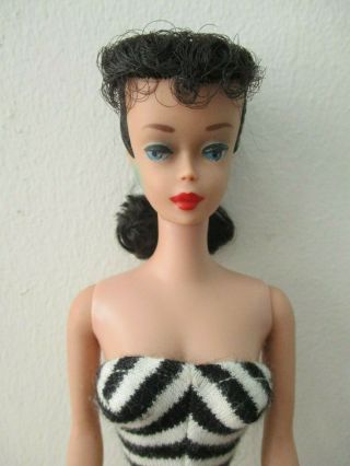 Vintage Brunette 5 Ponytail Barbie Doll Tlc With Green Ears