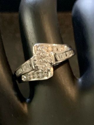 Vintage 14k White Gold 1/2 Ct Diamond Engagement Ring,  Sz 7 1/2 2